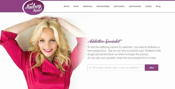 Screenshot of Audrey Hope's website Screenshot of Audrey Hope's website