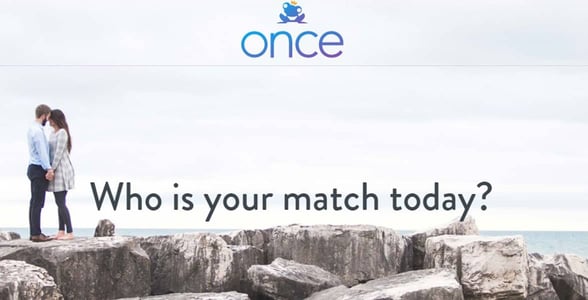 Screenshot of the Once homepage Screenshot of the Once homepage