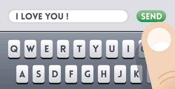 Photo of an I love you text message