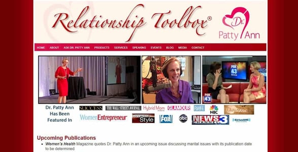 Screenshot of Dr. Patty Ann's website Screenshot of Dr. Patty Ann's website