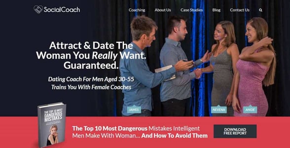 Screenshot of the SocialCoach website