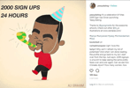 A cartoon of Kanye West celebrating