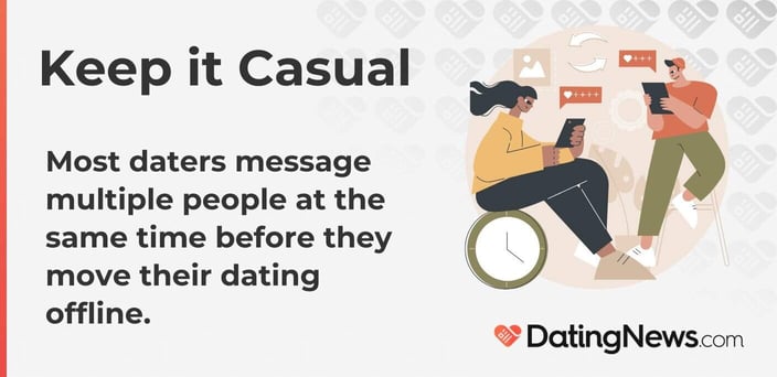 Keep it Casual: Most daters message multiple people at the same time before they move their dating offline.