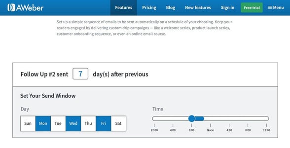 Screenshot of AWeber's website Screenshot of AWeber's website