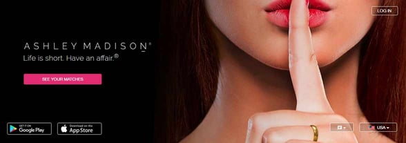Screenshot of Ashley Madison website Screenshot of Ashley Madison website