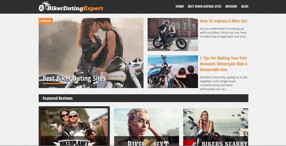 Screenshot of BikerDatingExpert's homepage