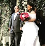 Photo of Patton Oswalt and Meredith Salenger on their wedding day Photo of Patton Oswalt and Meredith Salenger on their wedding day