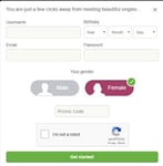 Screenshot of BeautifulPeople's sign-up page