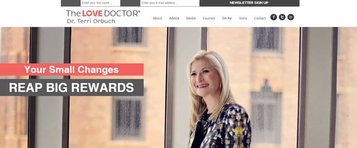 Screenshot of Dr. Terri Orbuch's homepage