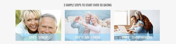 Screenshot from FiftyDating's website Screenshot from FiftyDating's website