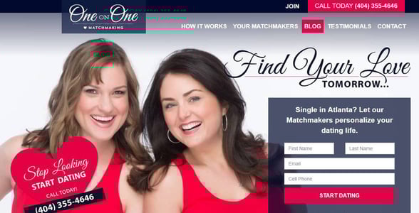 Screenshot of the One on One Matchmaking site