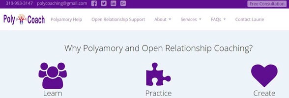Screenshot from the Poly Coach's website