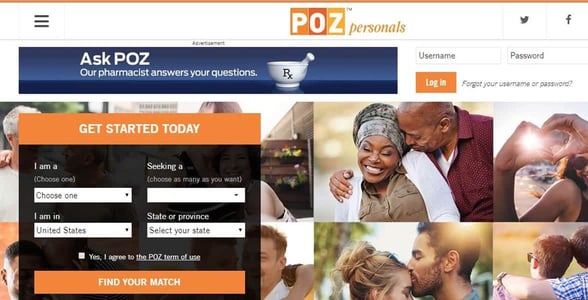 Screenshot of POZ Personals