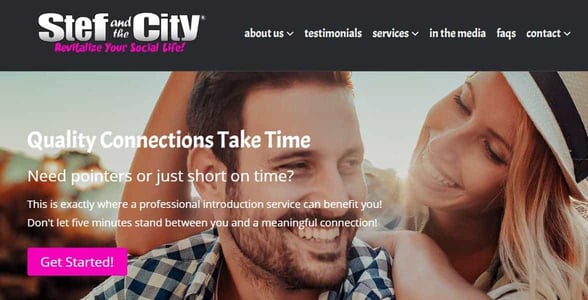 Screenshot of Stef and the City's homepage Screenshot of Stef and the City's homepage