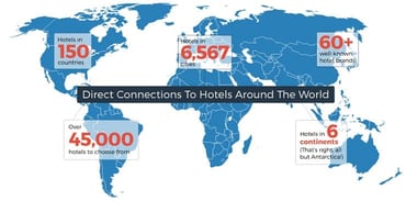 Graphic showing Room Key's worldwide footprint Graphic showing Room Key's worldwide footprint