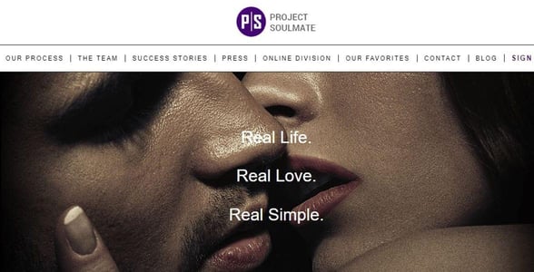 Screenshot of Project Soulmate's website Screenshot of Project Soulmate's website