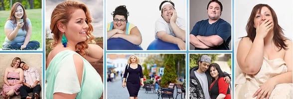 A picture collage of plus-size daters A picture collage of plus-size daters