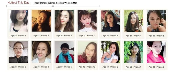 Screenshot of ChinaLoveMatch profile page