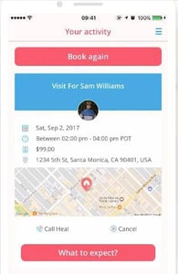 Screenshot of the Heal app Screenshot of the Heal app