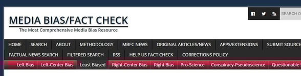 Screenshot of Media Bias/Fact Check's homepage Screenshot of Media Bias/Fact Check's homepage