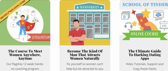 Screenshot of School of Attraction courses