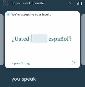 Screenshot of a Lingvist flashcard Screenshot of a Lingvist flashcard