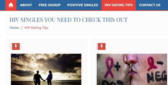 Screenshot of HIVPositiveDatingSites.org's blog Screenshot of HIVPositiveDatingSites.org's blog