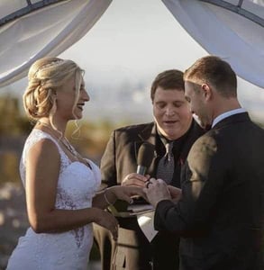 Photo of David Coleman officiating a wedding