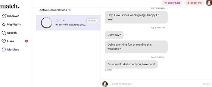 My inbox with a conversation thread My inbox with a conversation thread