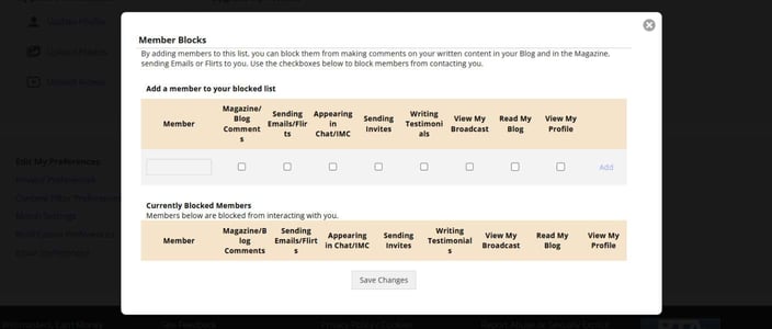 Member block list