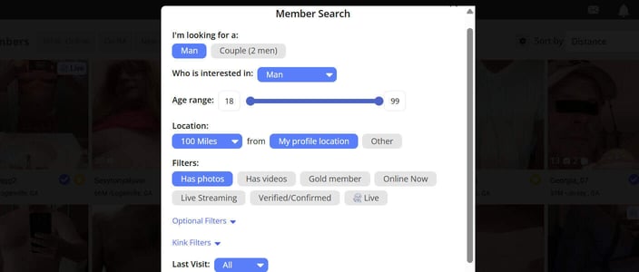 MenNation search filters