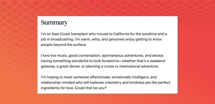 Julie's summary on OurTime