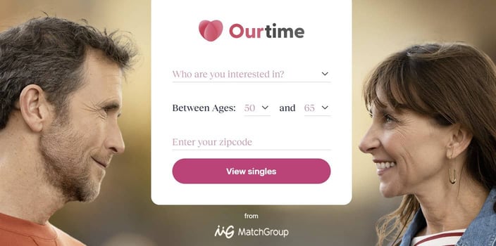 OurTime homepage