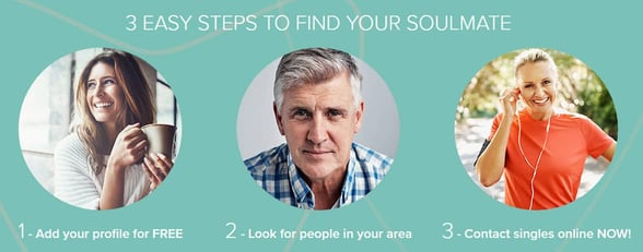 Screenshot of a Dating Over 50s sign up banner Screenshot of a Dating Over 50s sign up banner