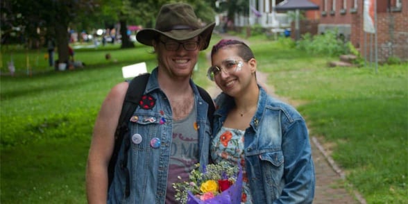 Photo of two people at a FIGMENT event Photo of two people at a FIGMENT event