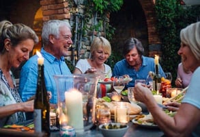 Photo of seniors at a dinner party