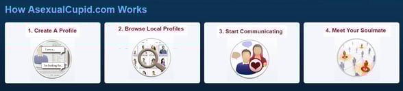 Screenshot of how AsexualCupid.com works