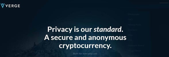 Screenshot of Verge's website