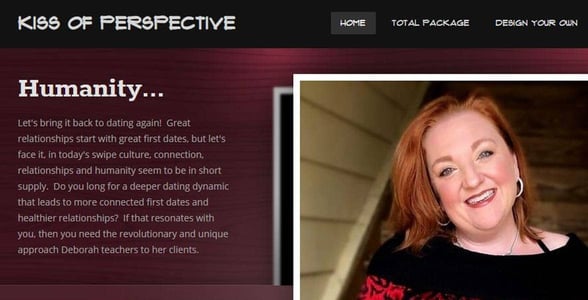 Screenshot of the Kiss of Perspective website