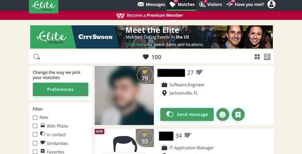 Screenshot of EliteSingles