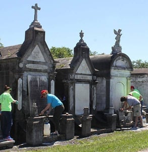 Photo of a Save Our Cemeteries restoration project Photo of a Save Our Cemeteries restoration project