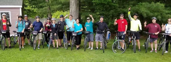 Photo of Thermacell team members on bikes Photo of Thermacell team members on bikes