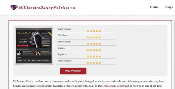 Screenshot of MillionaireDatingWebsites.net Screenshot of MillionaireDatingWebsites.net
