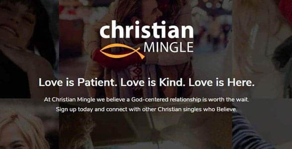 Screenshot of ChristianMingle homepage