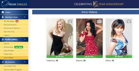 Screenshot of Dream-Singles.com