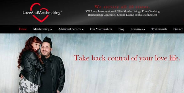 Screenshot of Love and Matchmaking website