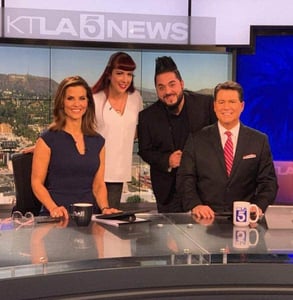 Photo of Rachel and Destin on a local news show Photo of Rachel and Destin on a local news show