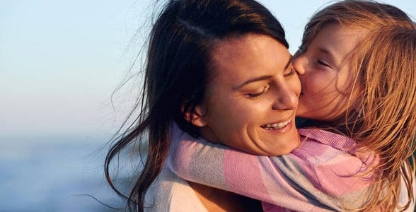 Photo of a single mother and her child Photo of a single mother and her child