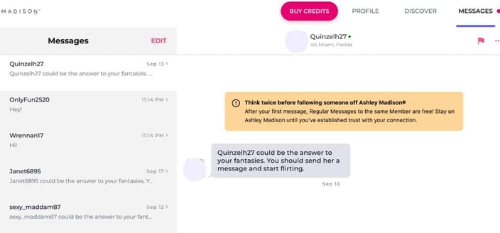 Ashley Madison message Ashley Madison message