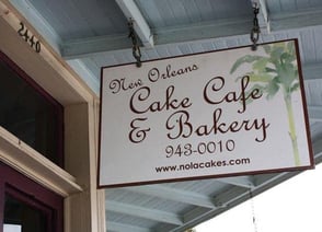 Photo of New Orleans Cake Café & Bakery entrance sign Photo of New Orleans Cake Café & Bakery entrance sign